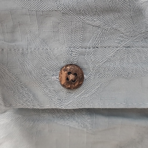 Moda Campia Easy Care Embossed 100% Rayon Short Sleeve Button Down Sz XL - Picture 2 of 8